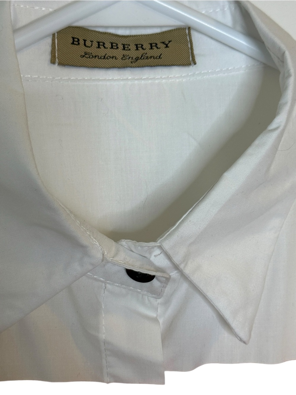 Burberry White And Orange Panel Graphic Button-Down Shirt View 4
